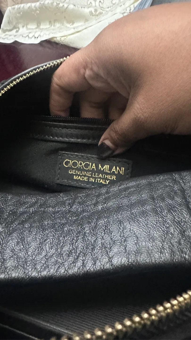 Giorgia Milani Black Leather Handbag image indicator(4)