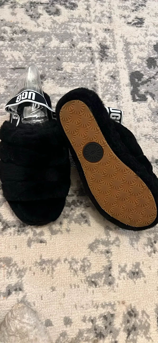 UGG Fluff Yeah Slides - Black, Size 7 image indicator(2)
