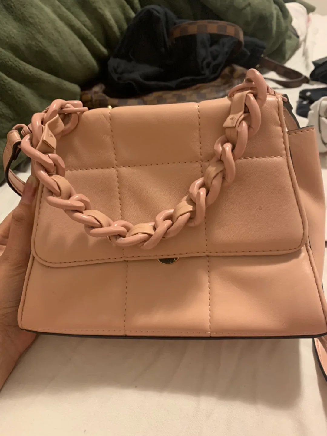 Pink Ardene Chain Detail Crossbody Bag image indicator(4)