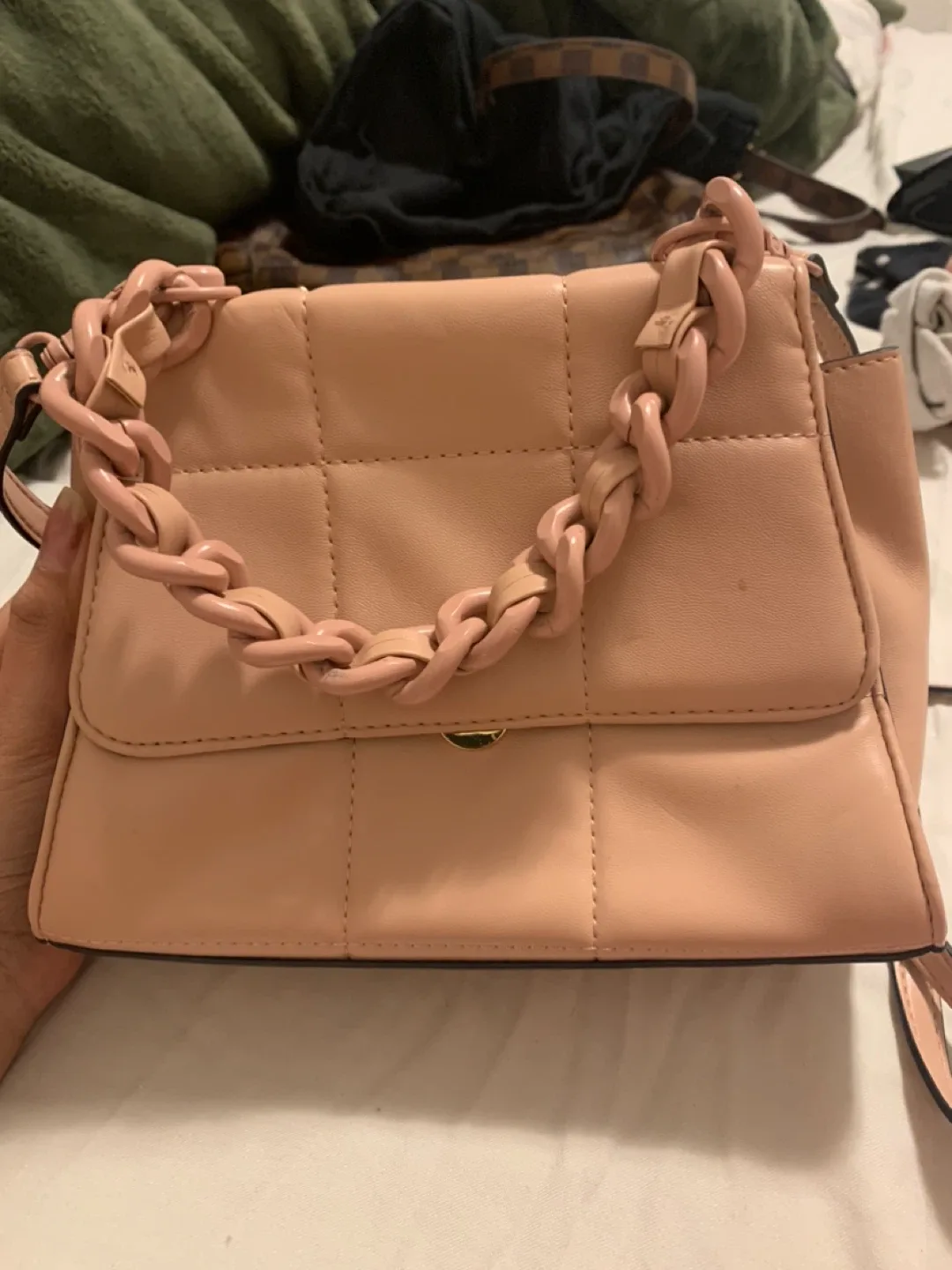 Pink Ardene Chain Detail Crossbody Bag image indicator(3)