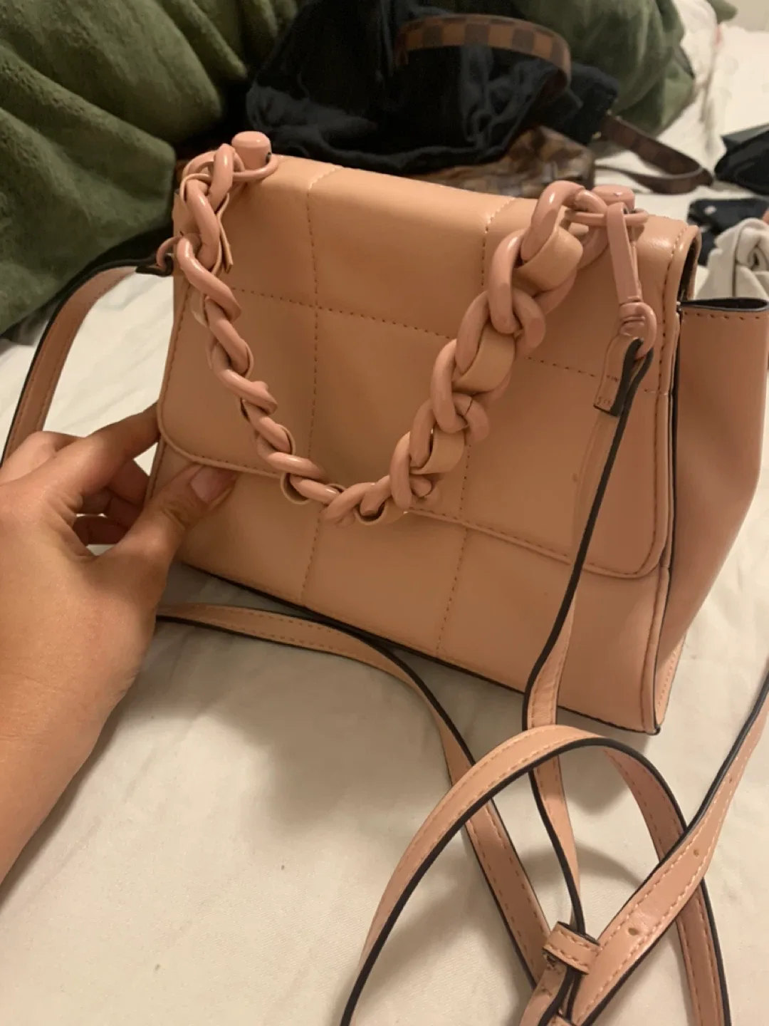 Pink Ardene Chain Detail Crossbody Bag