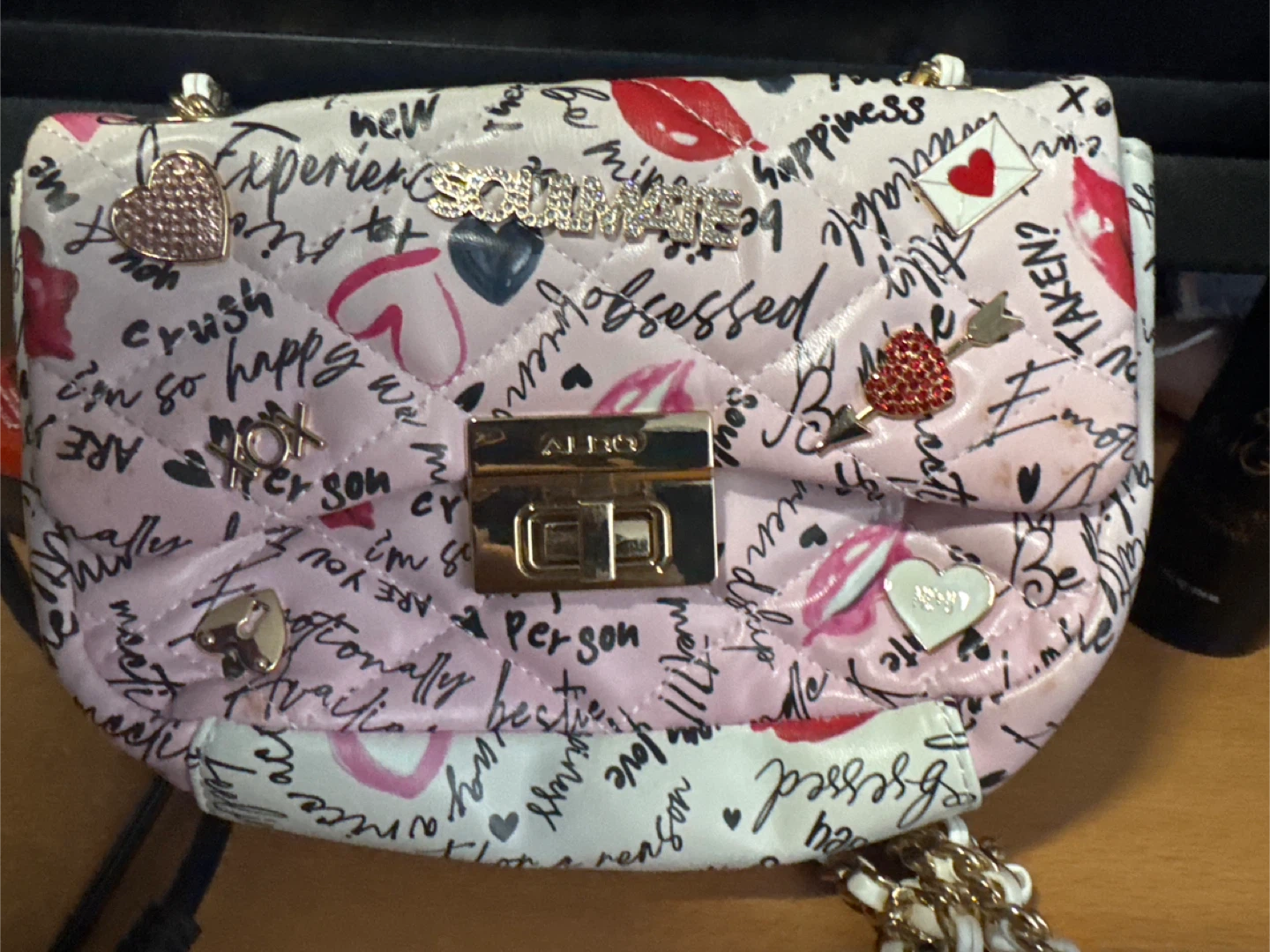 ALDO Pink Embellished Crossbody Bag