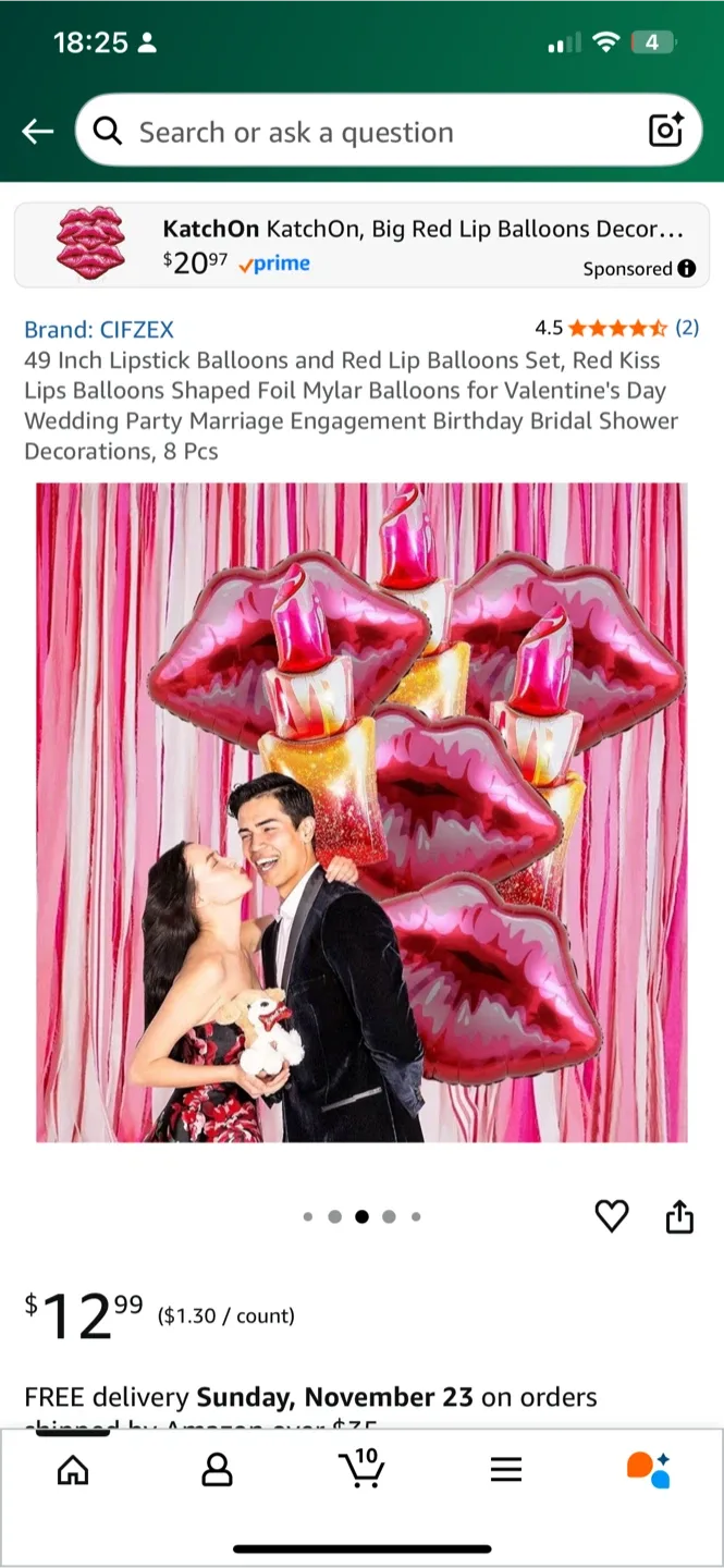 Lipstick & Lips Balloons Set (6pcs) image indicator(2)