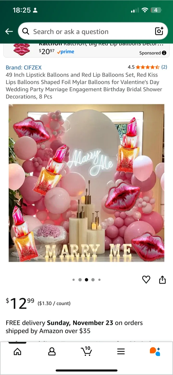 Lipstick & Lips Balloons Set (6pcs) image indicator(3)