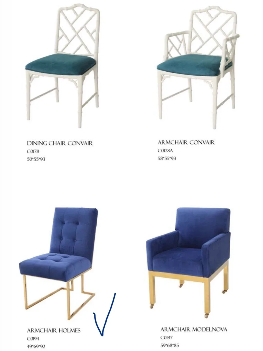Blue Holmes Dining Chair - Like New! image indicator(5)