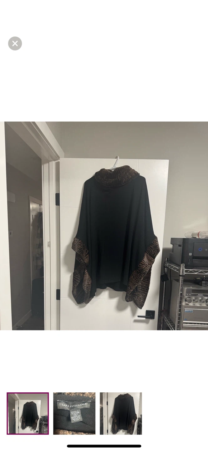 Saks Fifth Avenue Black Cape - Size US 16 - photo 3