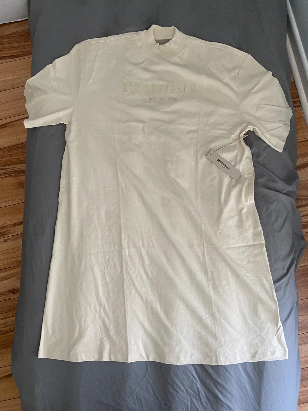 New Fear of God Essentials T-Shirt Dress- Cream image indicator(2)