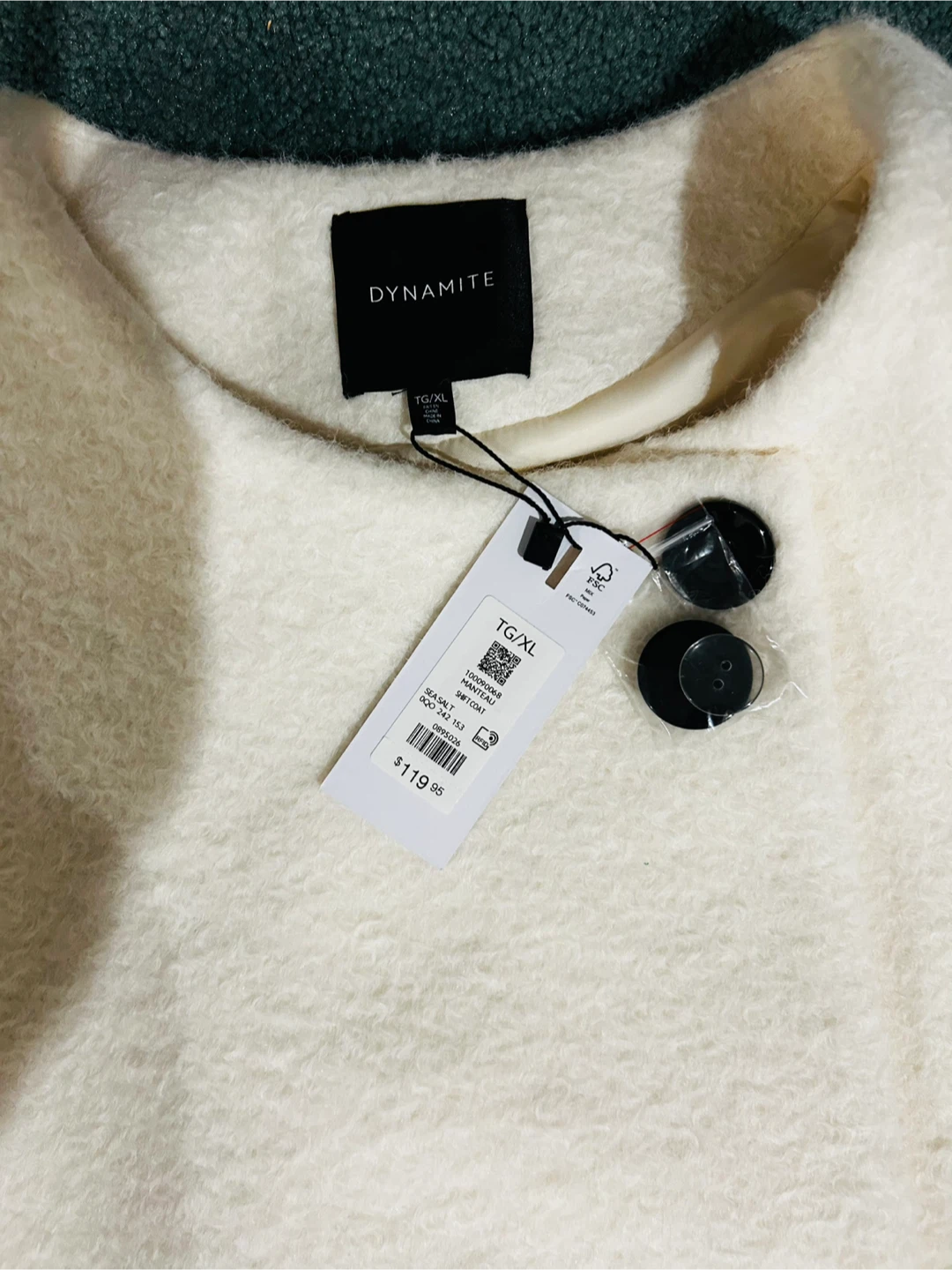Dynamite Sea Salt White Coat - Size TG/XL (New) - photo 3