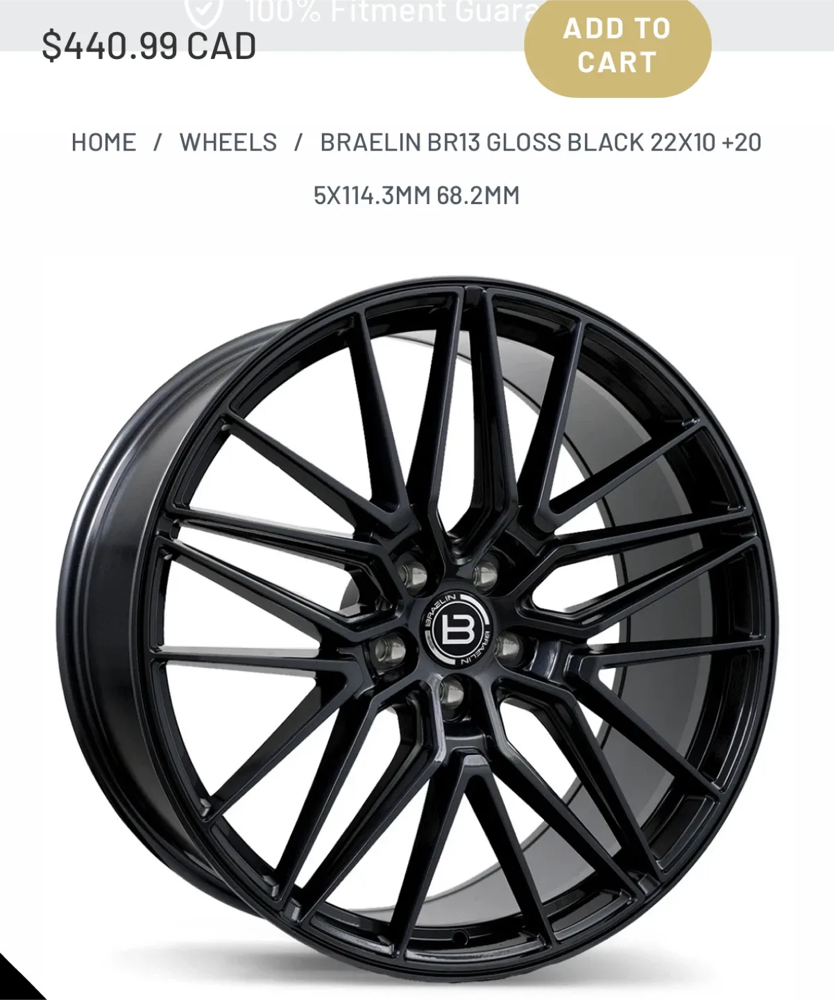 USED Braelin BR13 Alloy Rims - 22 inch + WINTER Tires