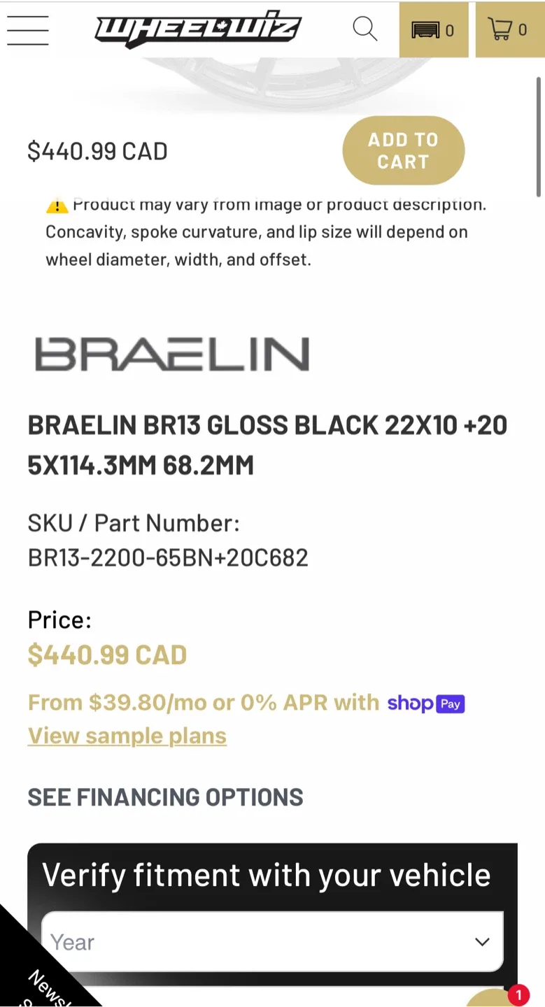 USED Braelin BR13 Alloy Rims - 22 inch + WINTER Tires image indicator(5)