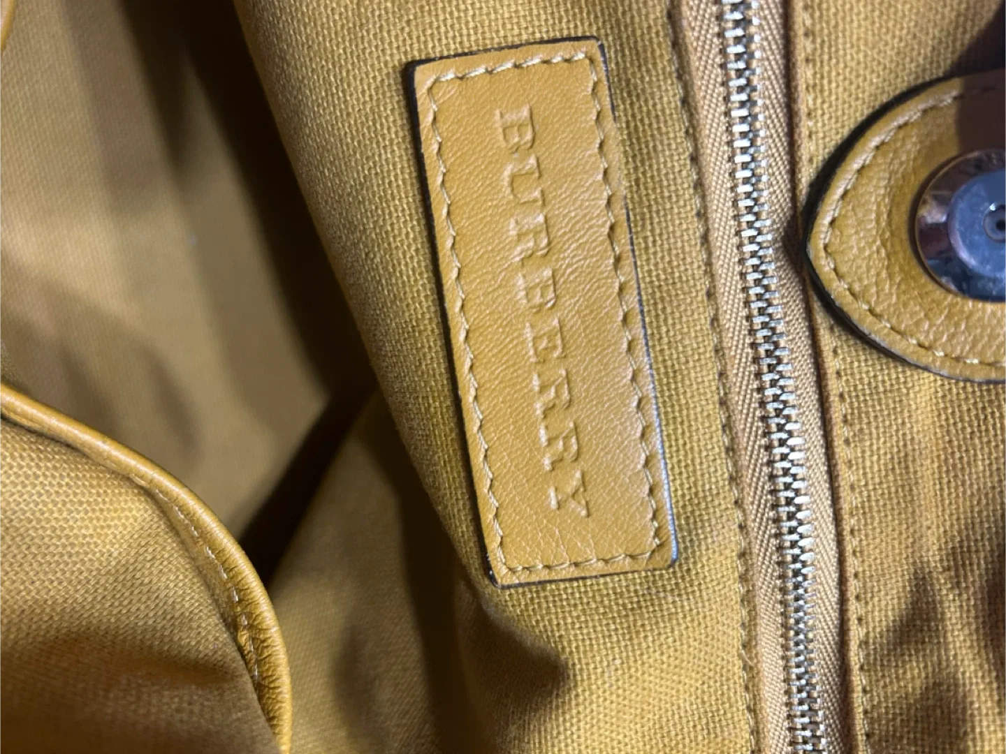 Burberry Plaid & Yellow Leather Tote Bag image indicator(9)