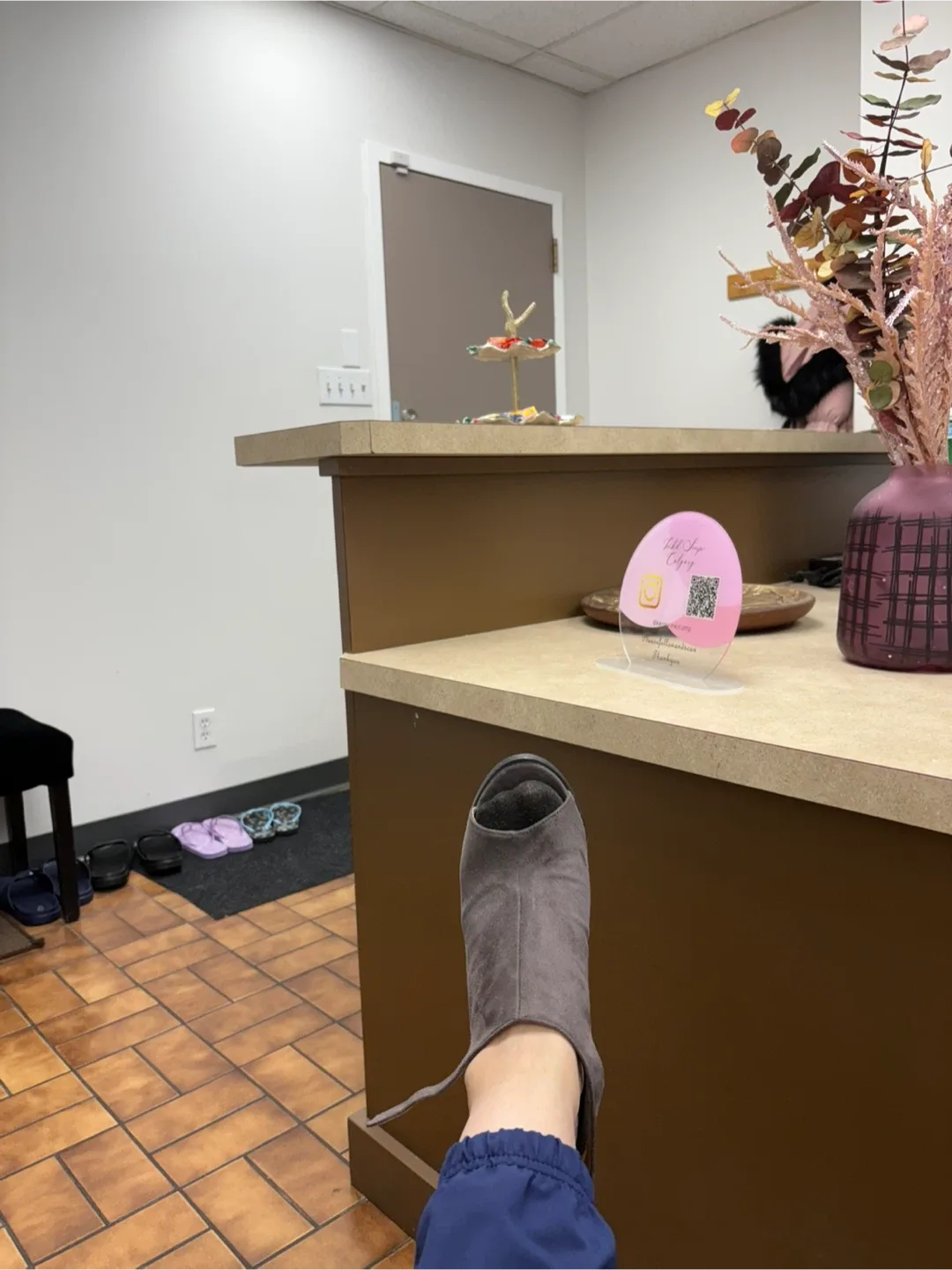 Grey Suede Peep Toe Heels🥕 image indicator(4)