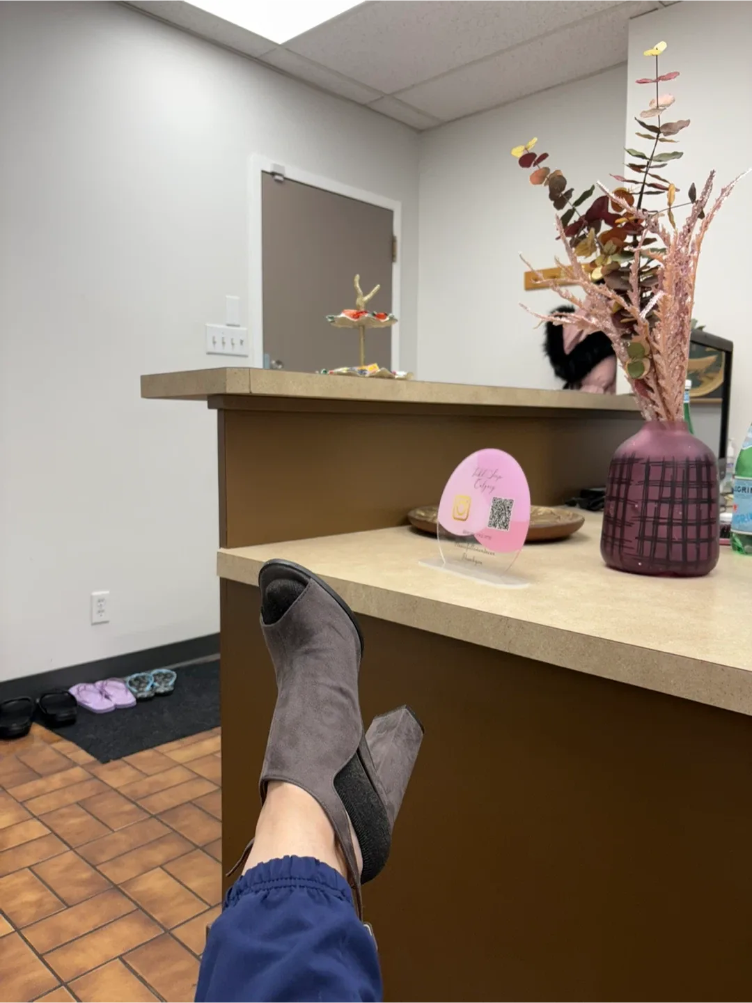 Grey Suede Peep Toe Heels🥕 image indicator(3)