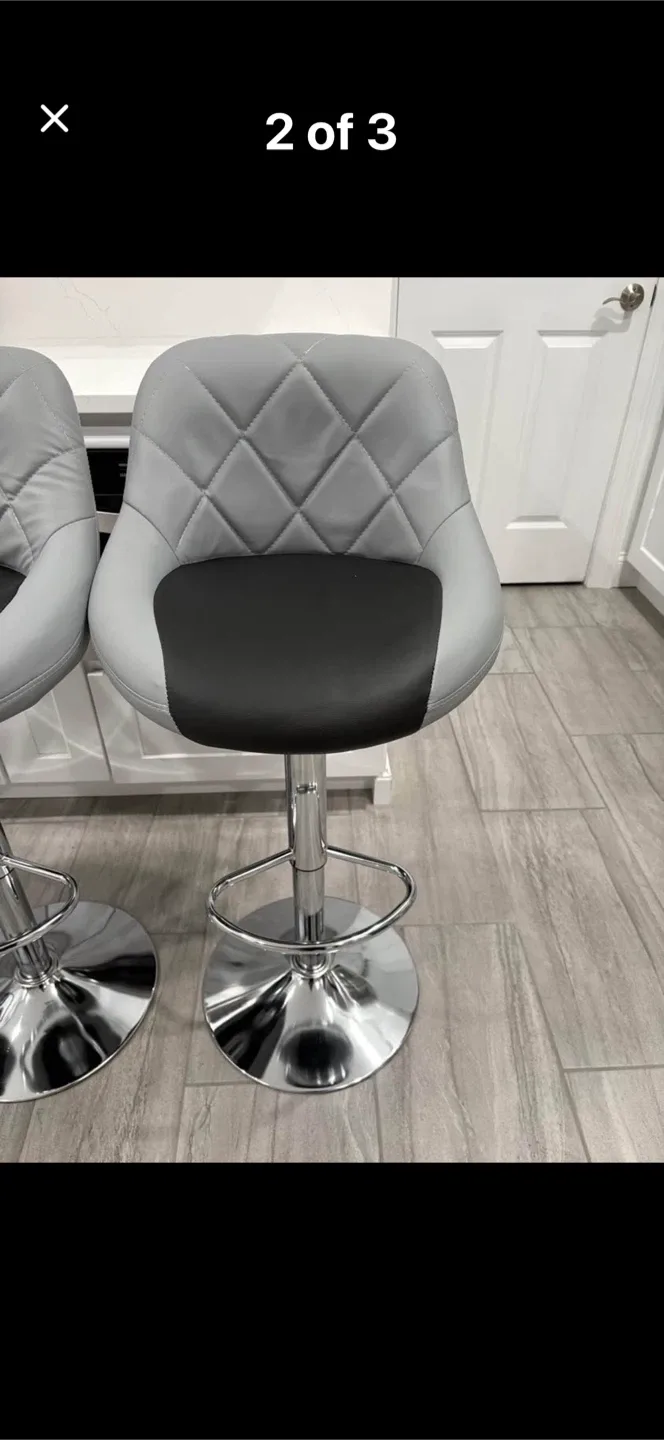 6 Gray Adjustable Height Bar Stools image indicator(2)