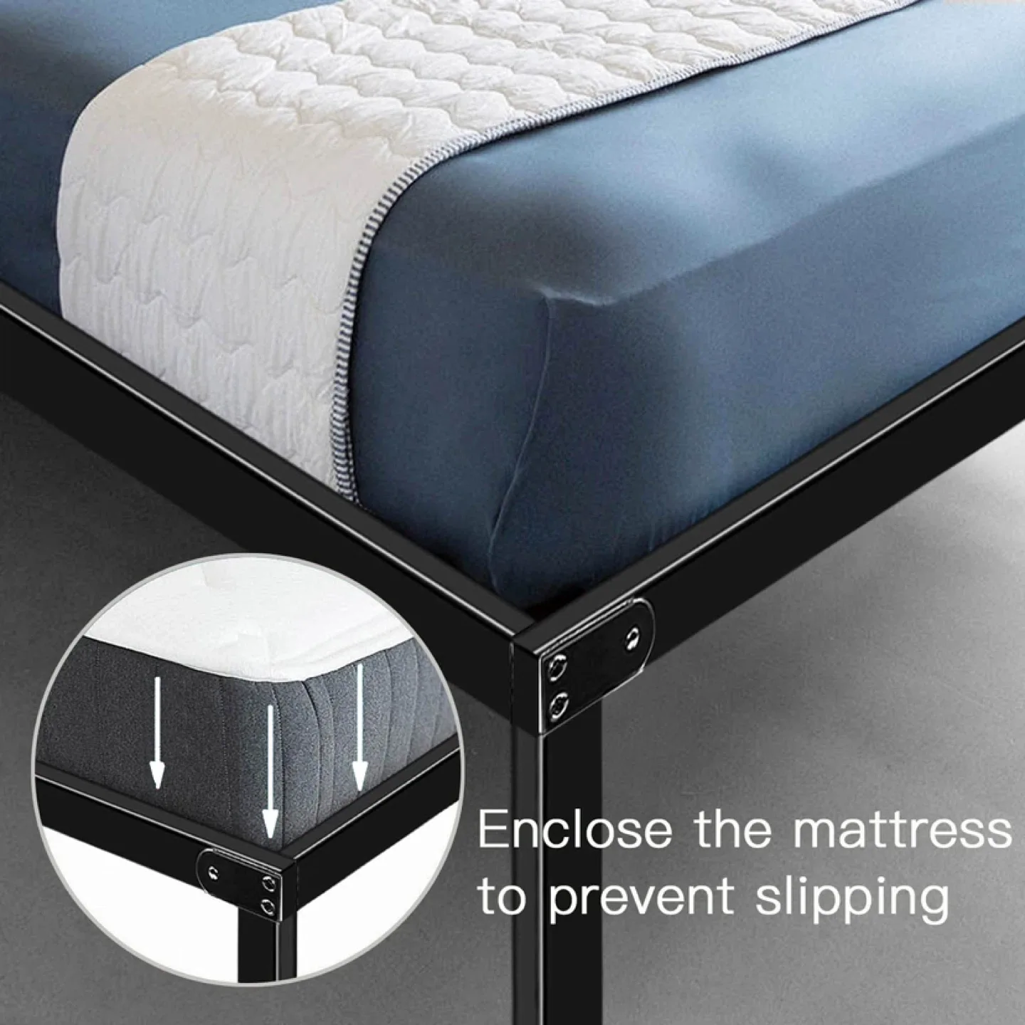 King Platform Bed Frame with Storage 14 Inch Metal Beds image indicator(5)