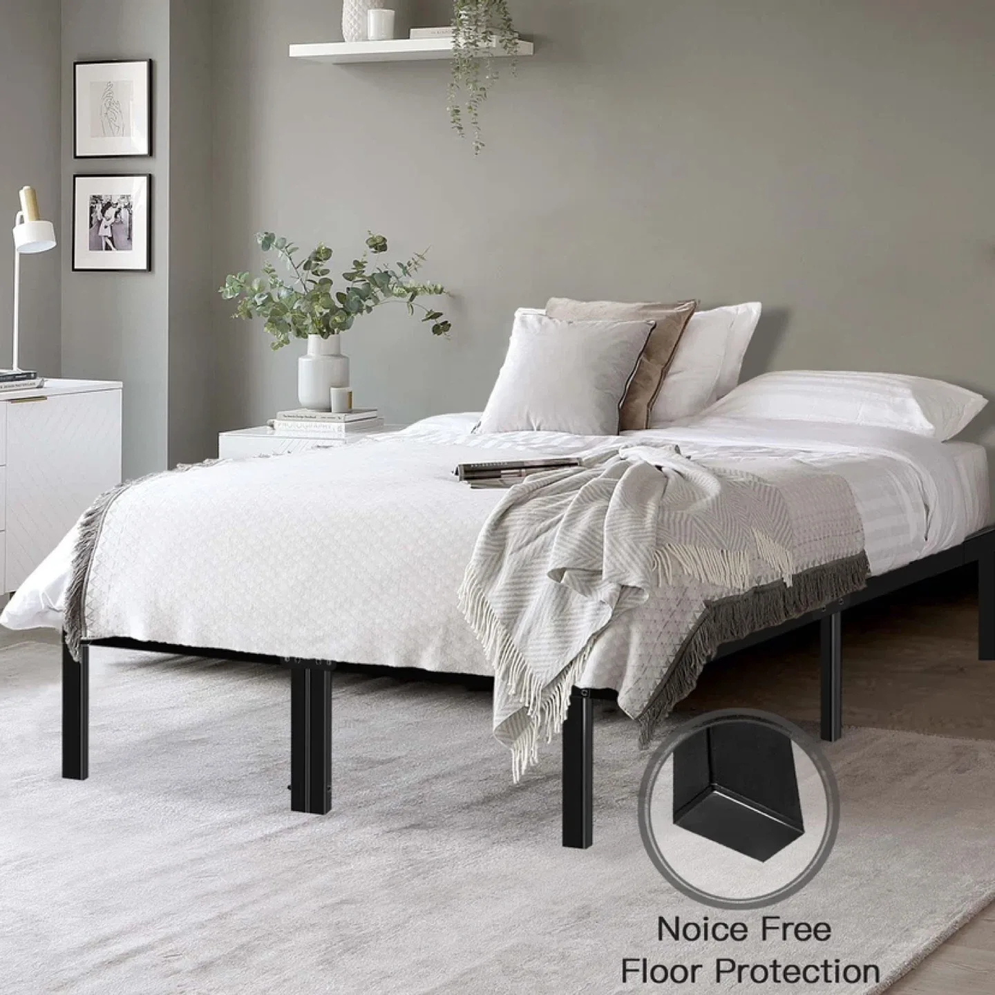 King Platform Bed Frame with Storage 14 Inch Metal Beds image indicator(2)