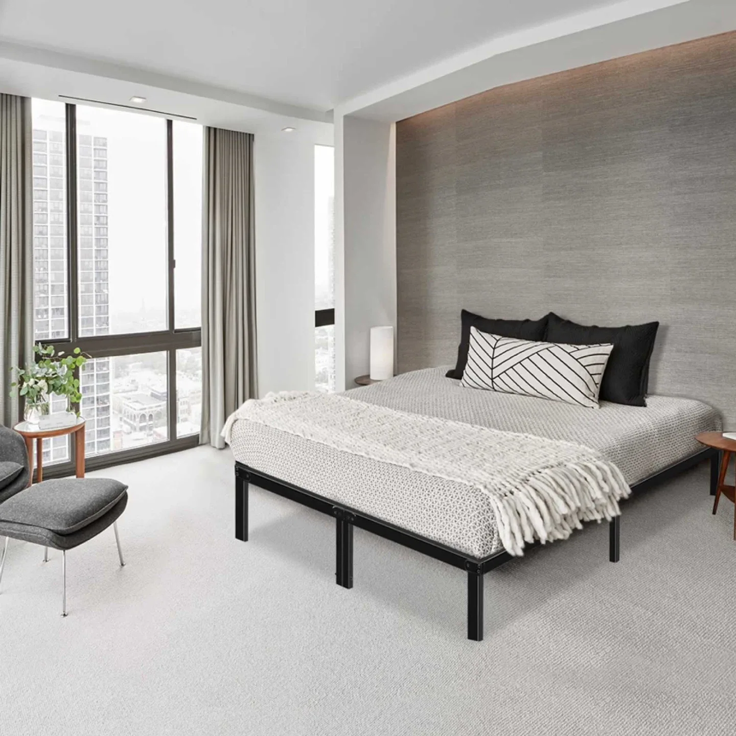 King Platform Bed Frame with Storage 14 Inch Metal Beds image indicator(6)