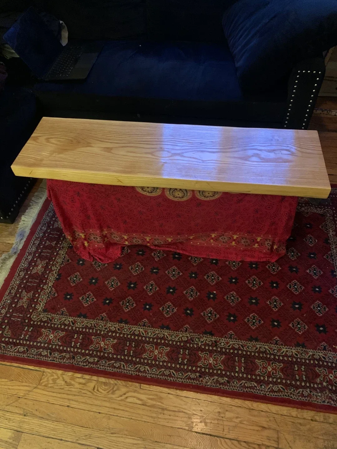 Handmade ash wood coffee table or bench image indicator(2)