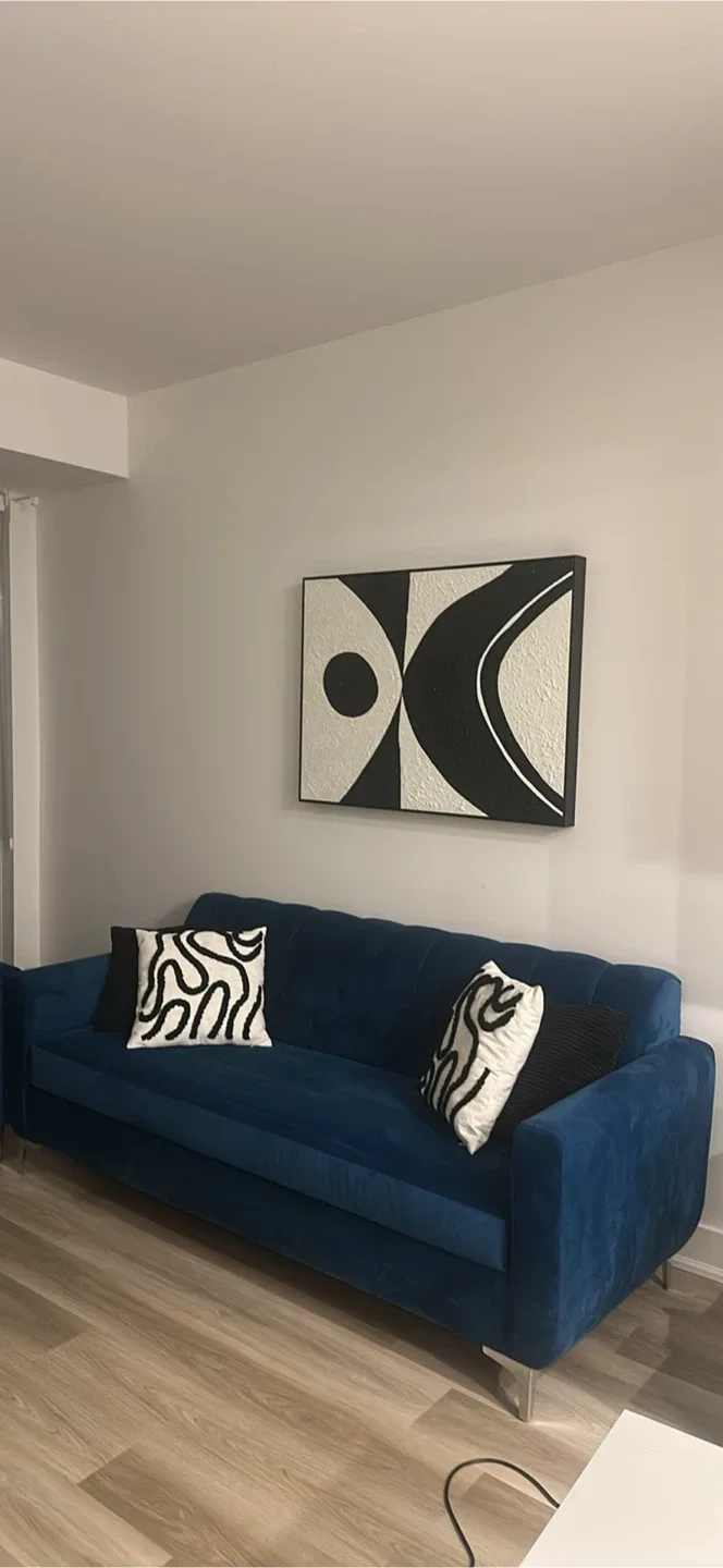 Blue Velvet Sofa and Loveseat Set image indicator(2)