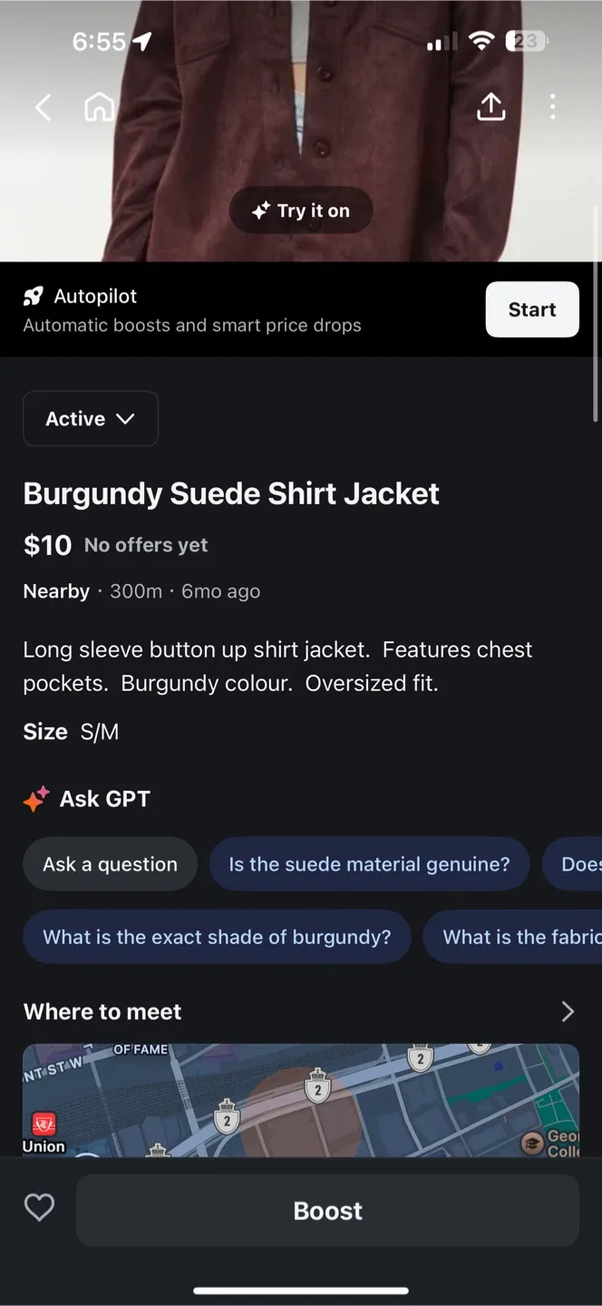 Burgundy Suede Shirt Jacket image indicator(3)