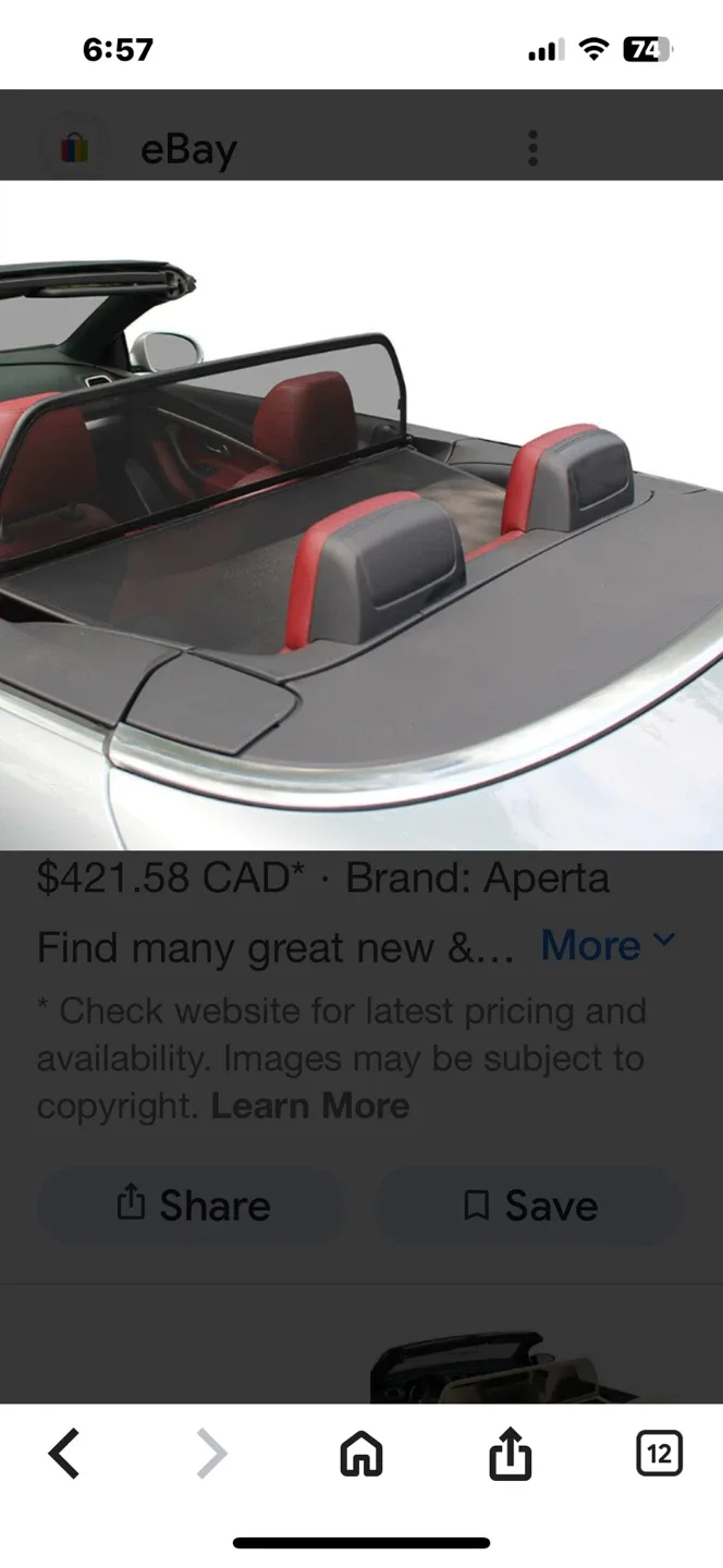 2007 VW EOS Convertible wind deflector image indicator(2)