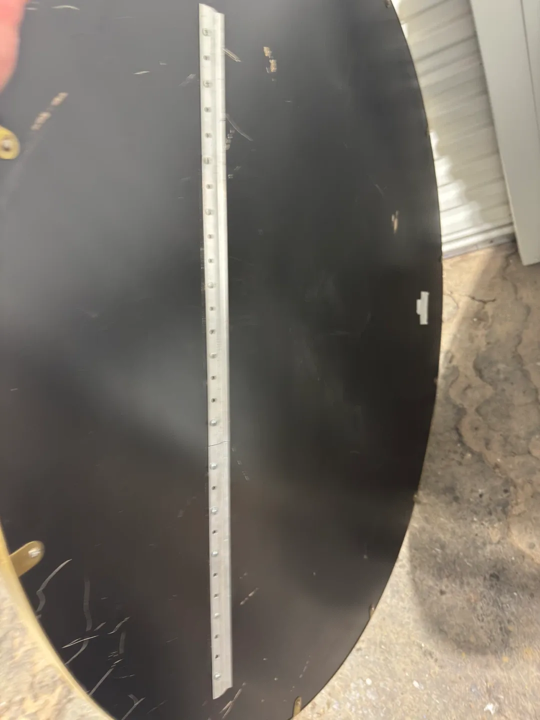 Crate and Barrel Edge Round Brass Mirror 48" image indicator(3)