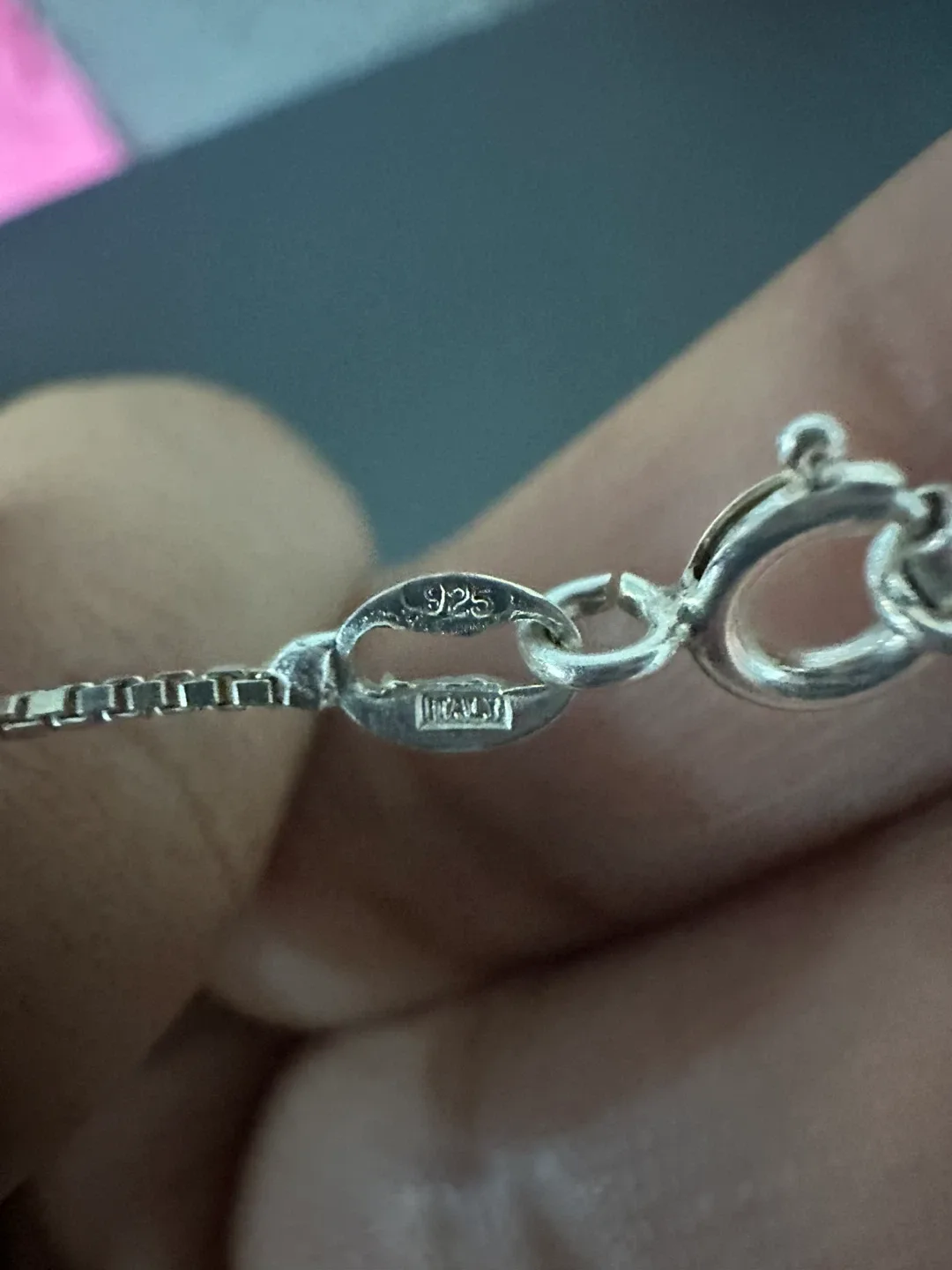 925 Sterling Silver Box Chain Necklace image indicator(5)