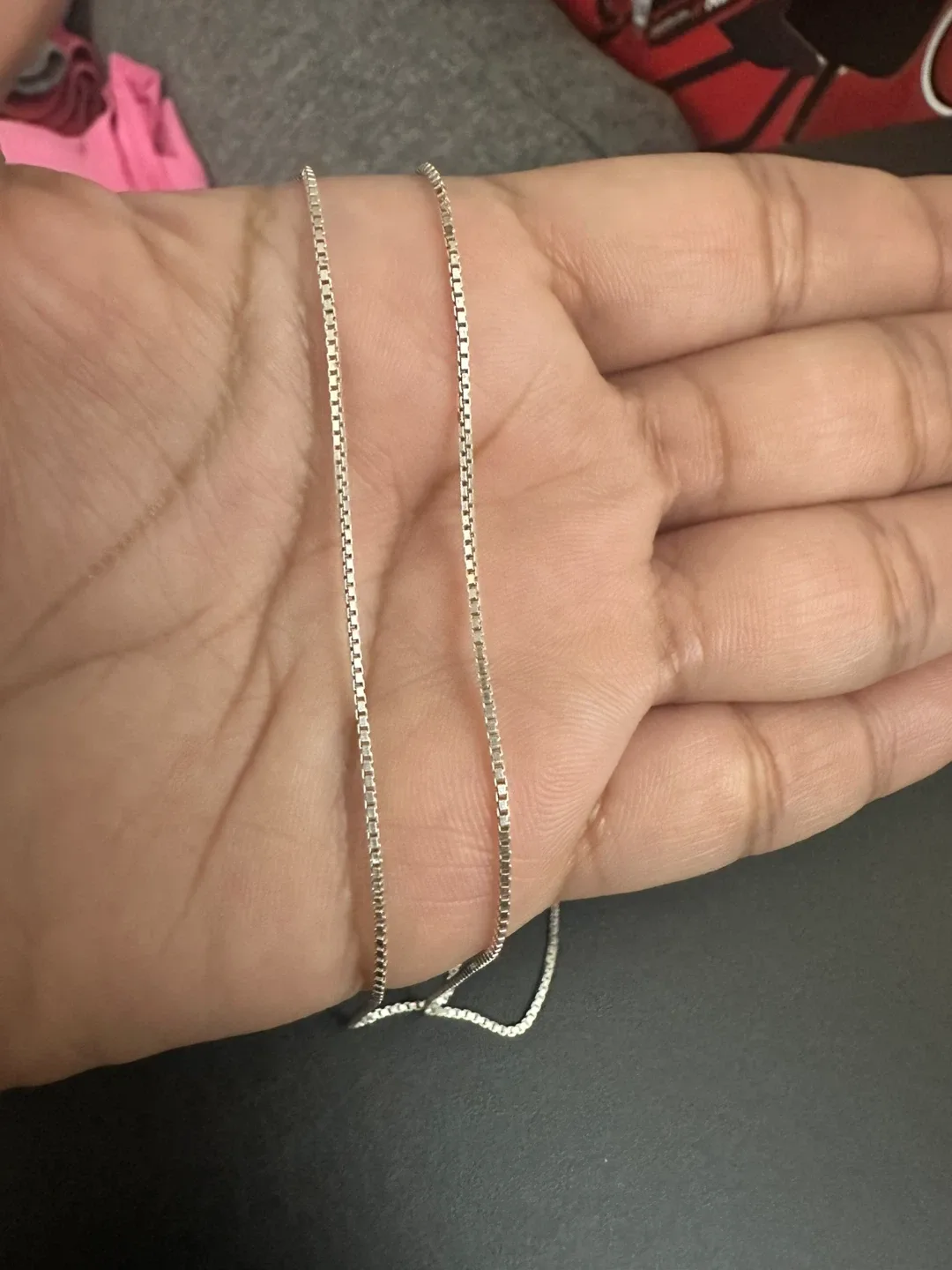 925 Sterling Silver Box Chain Necklace image indicator(4)