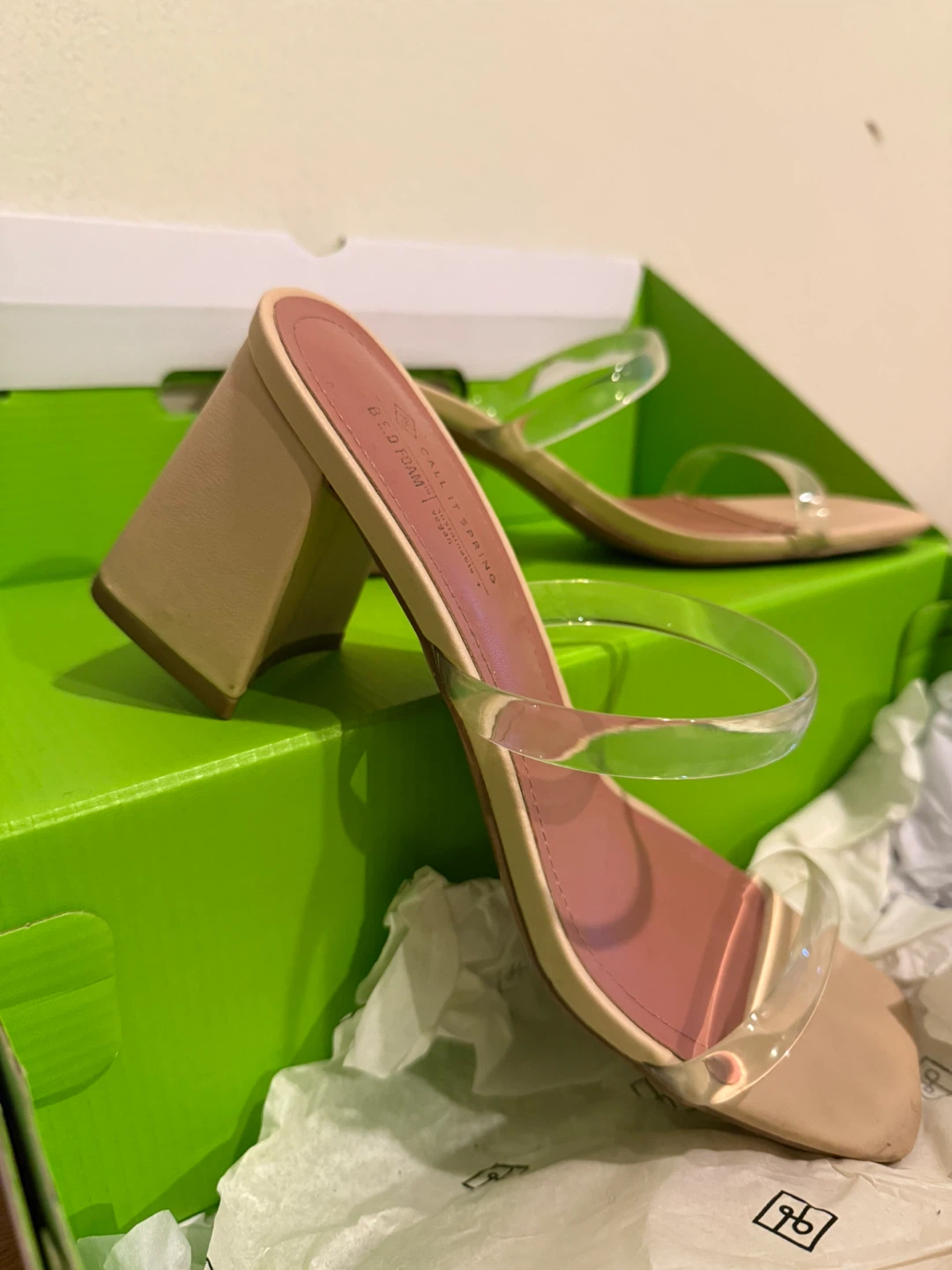 Call It Spring Clear Strap Heels - Size 8 - photo 2
