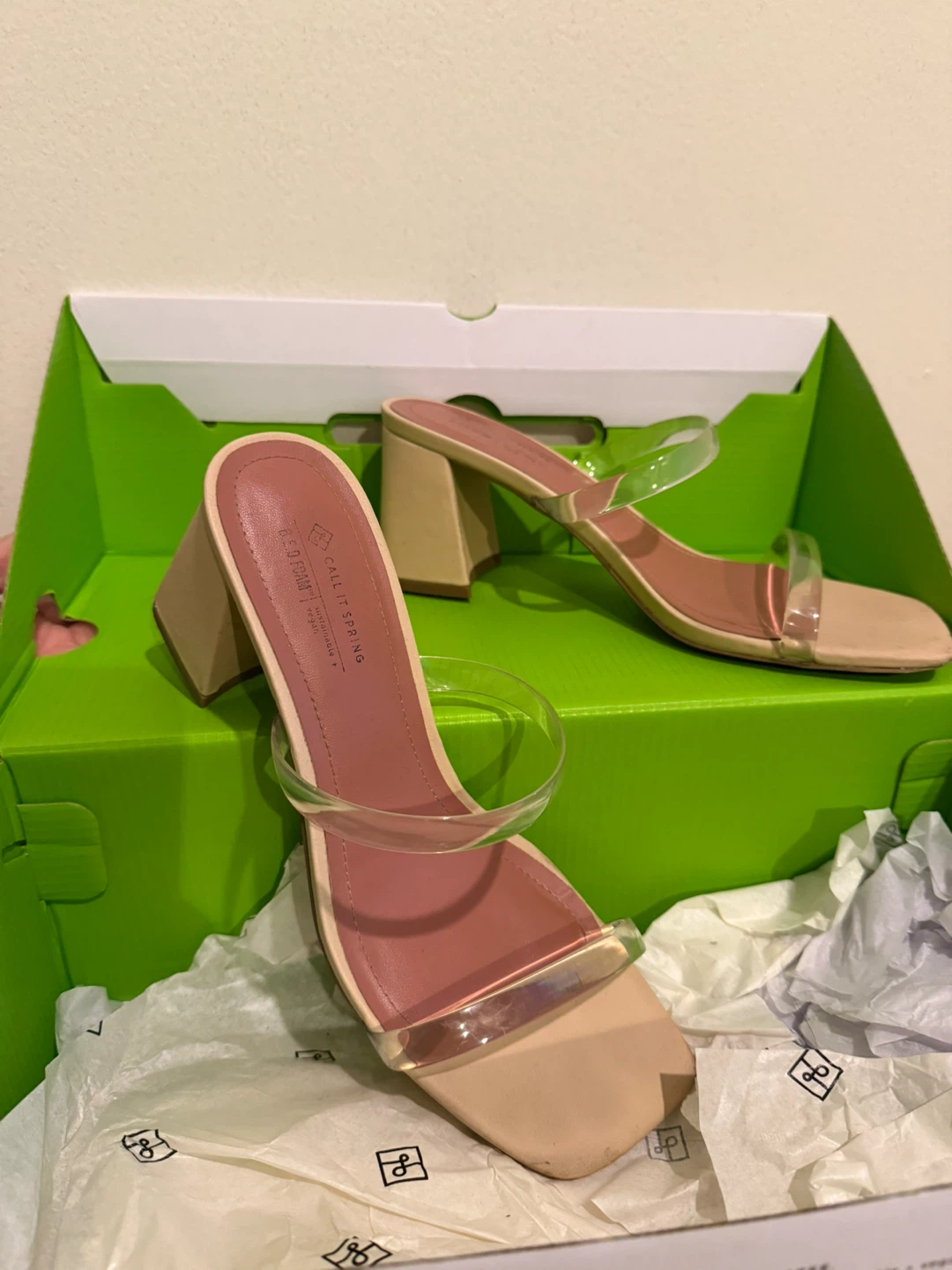 Call It Spring Clear Strap Heels - Size 8 - photo 3
