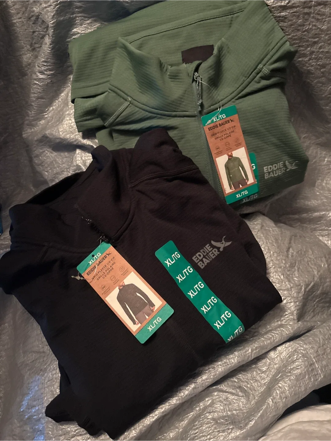 New Eddie Bauer Grid Fleece 1/2-Zip XL