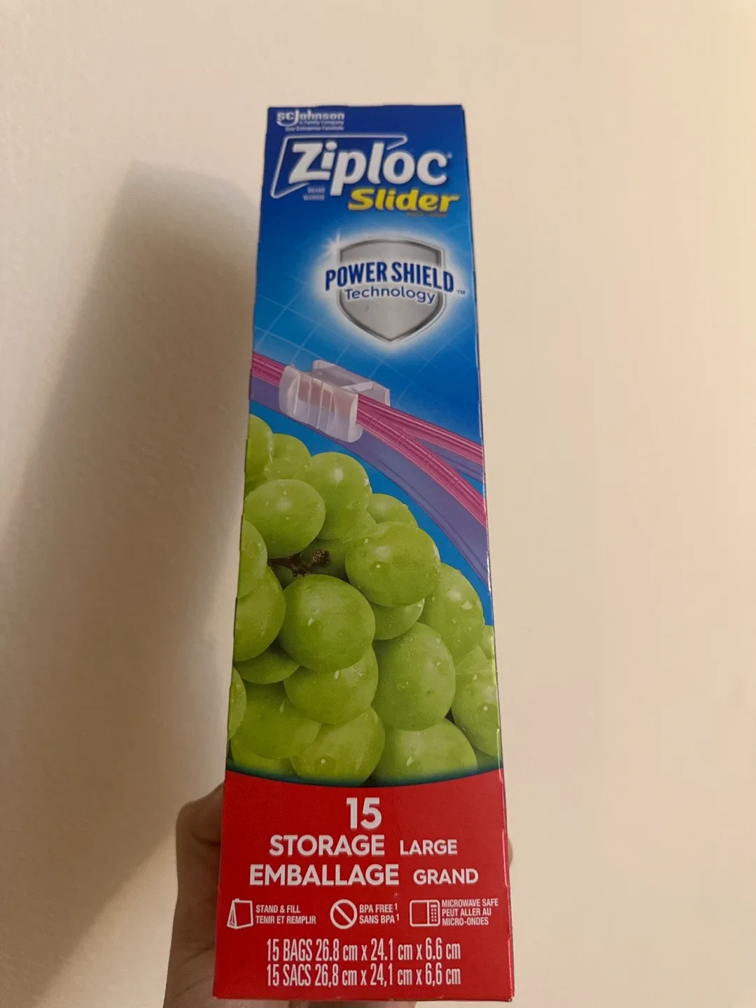 Ziploc Slider Storage Bags, Large, 15 bags