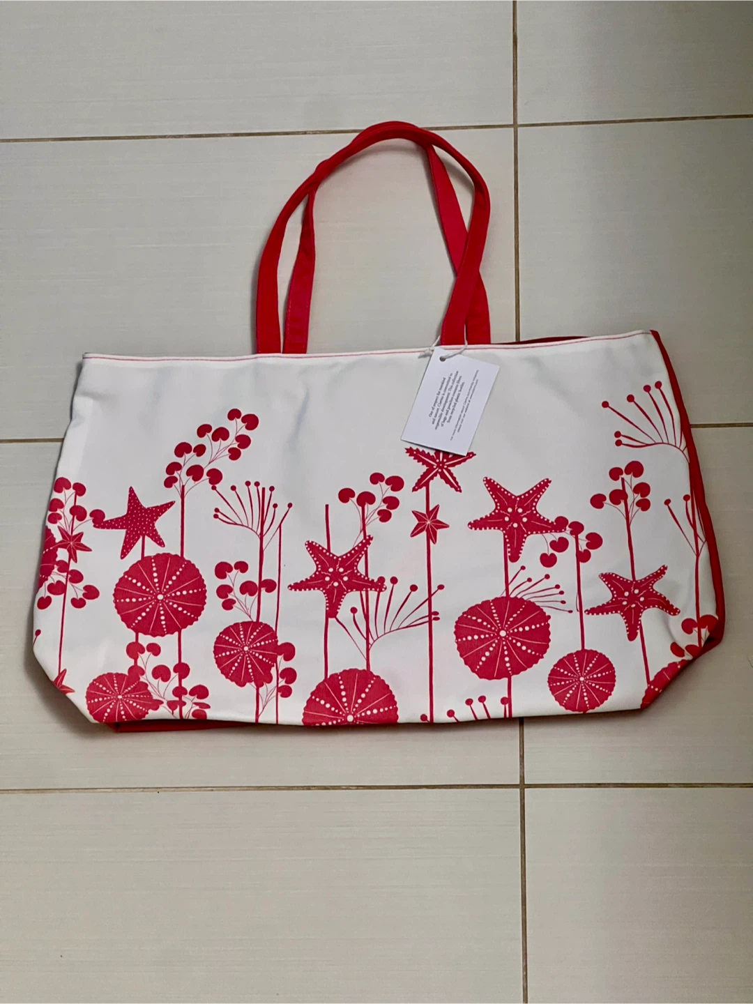 Canvas Tote Bag - Red & White - photo 2