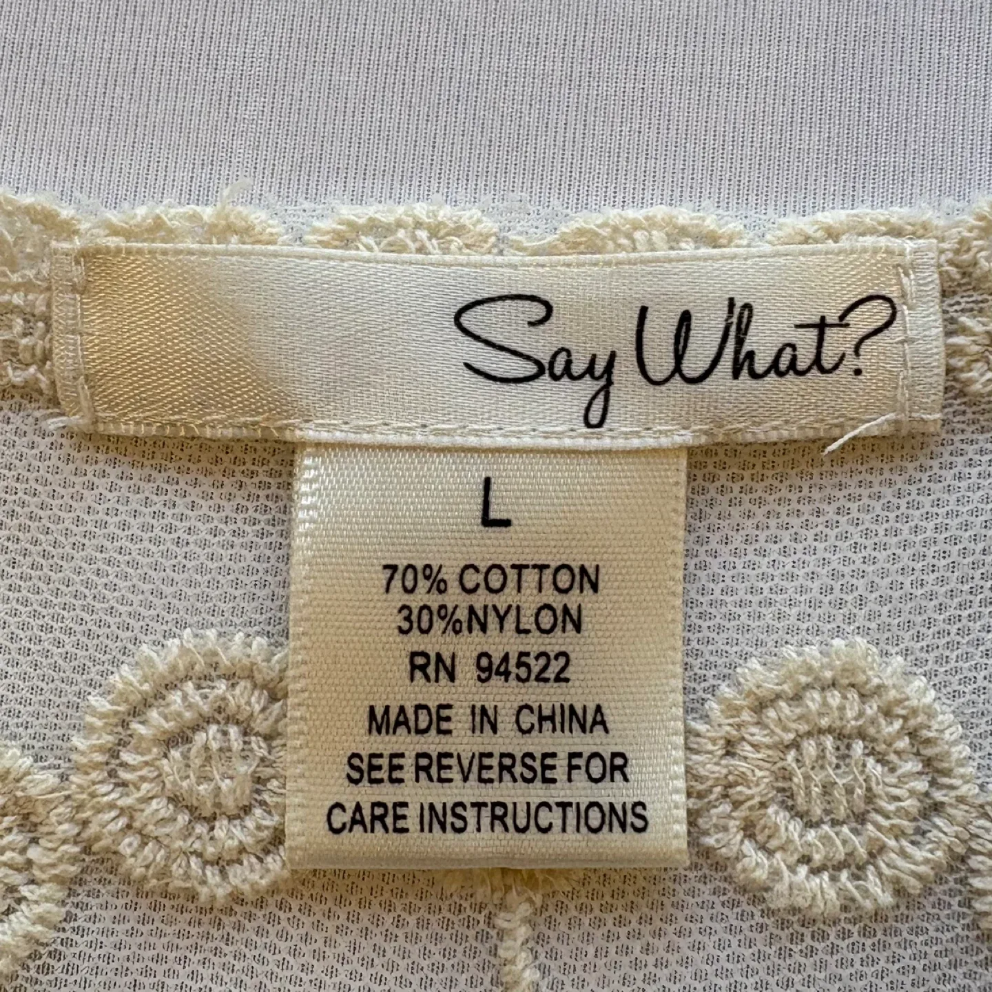 Say What Cream Sheer Lace Tank Top Floral Boho Festival Size M image indicator(9)