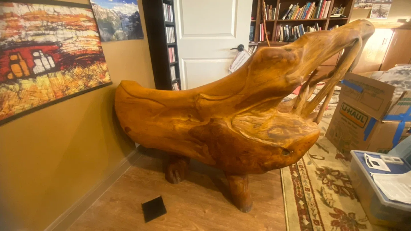 Unique Hand Carved teak root Bench . image indicator(6)
