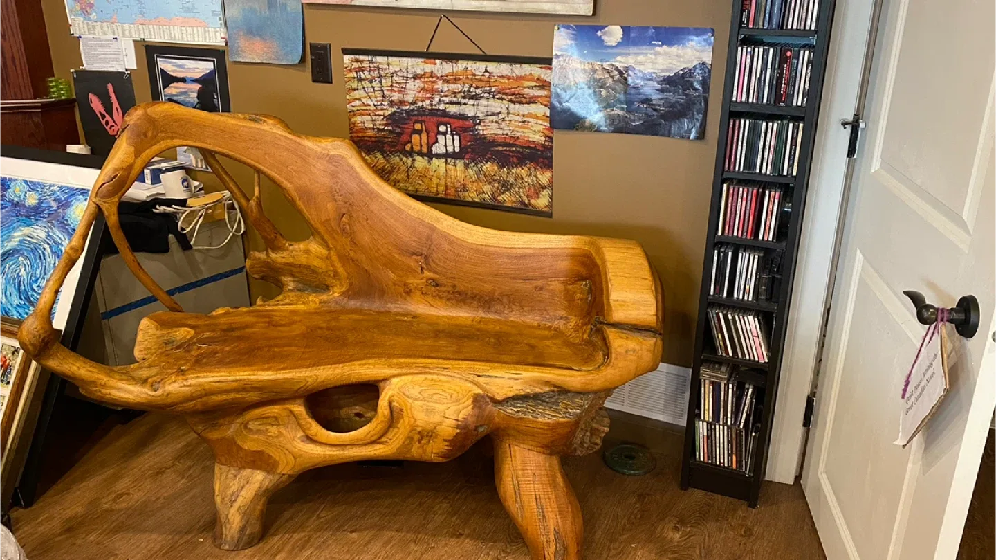 Unique Hand Carved teak root Bench . image indicator(2)