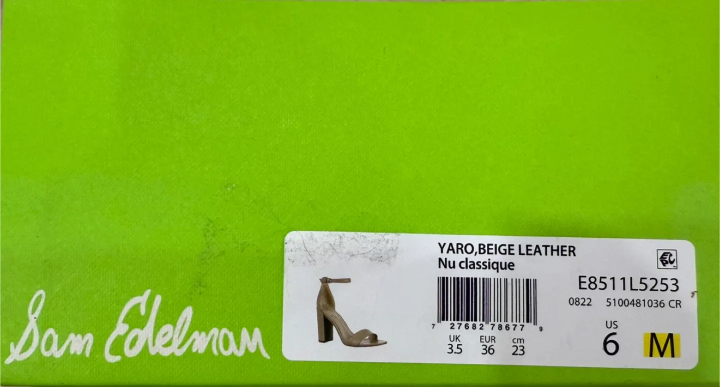 Sam Edelman Yaro Beige Leather Heels - Size 6 image indicator(3)
