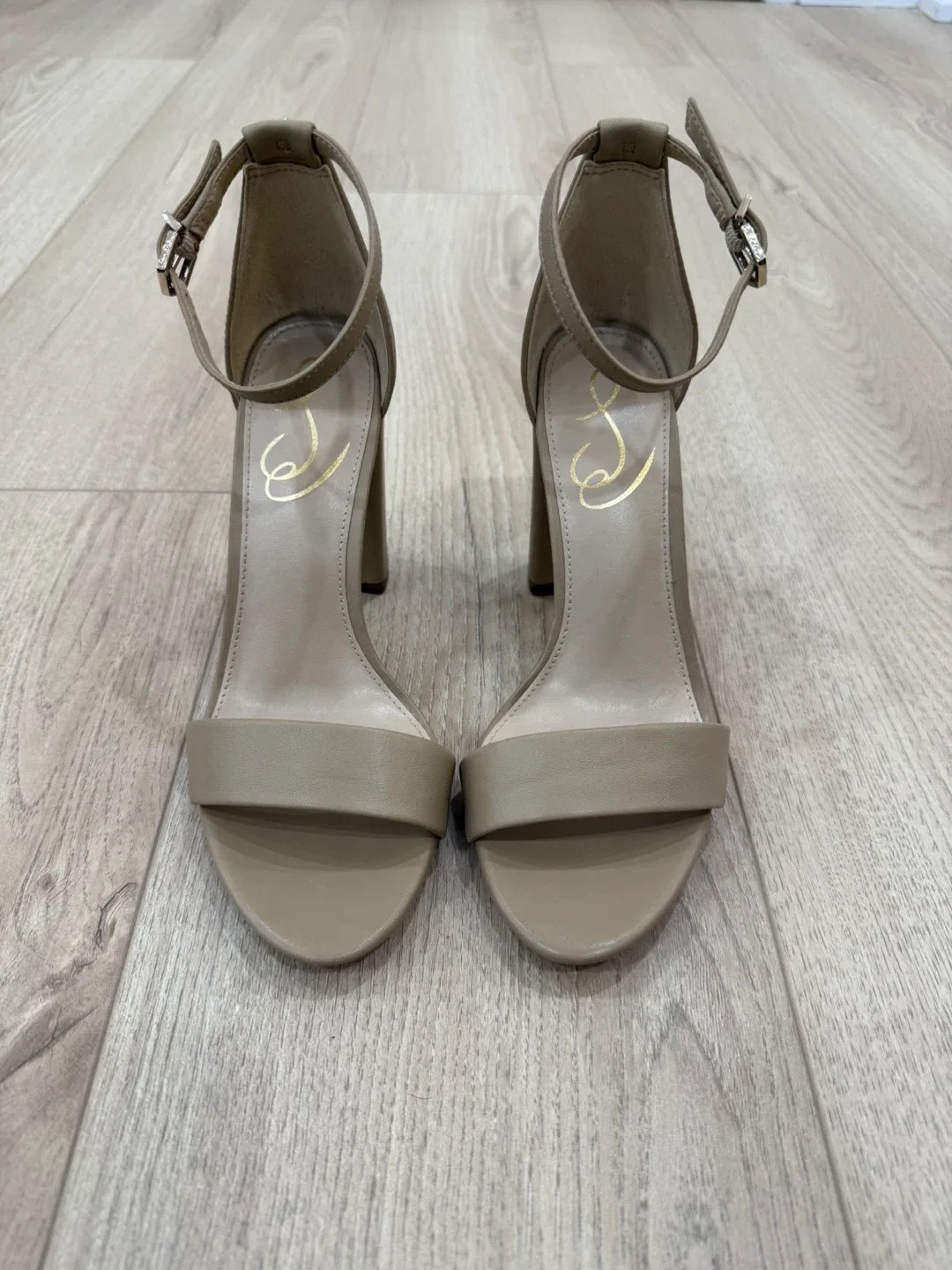 Sam Edelman Yaro Beige Leather Heels - Size 6