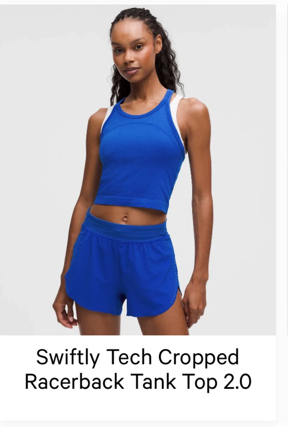 Lululemon Swiftly Tech Cropped Racerback Tank Top 2.0 - Blue