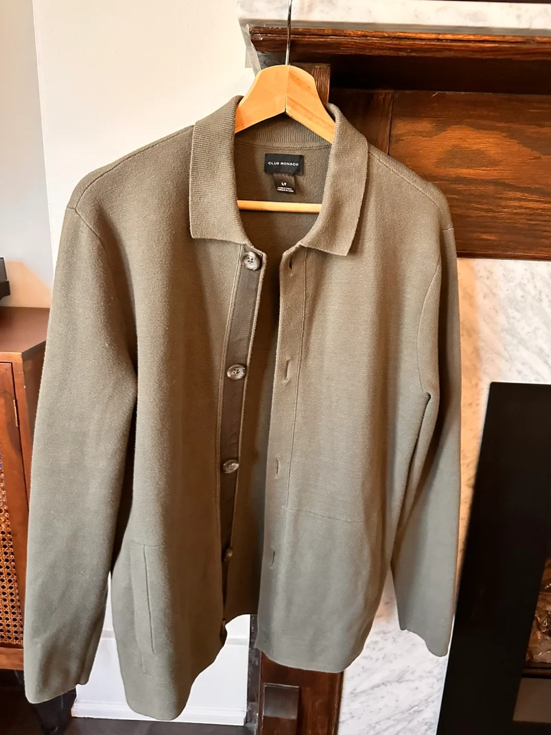 Club Monaco Olive Green Knit Jacket - Size S