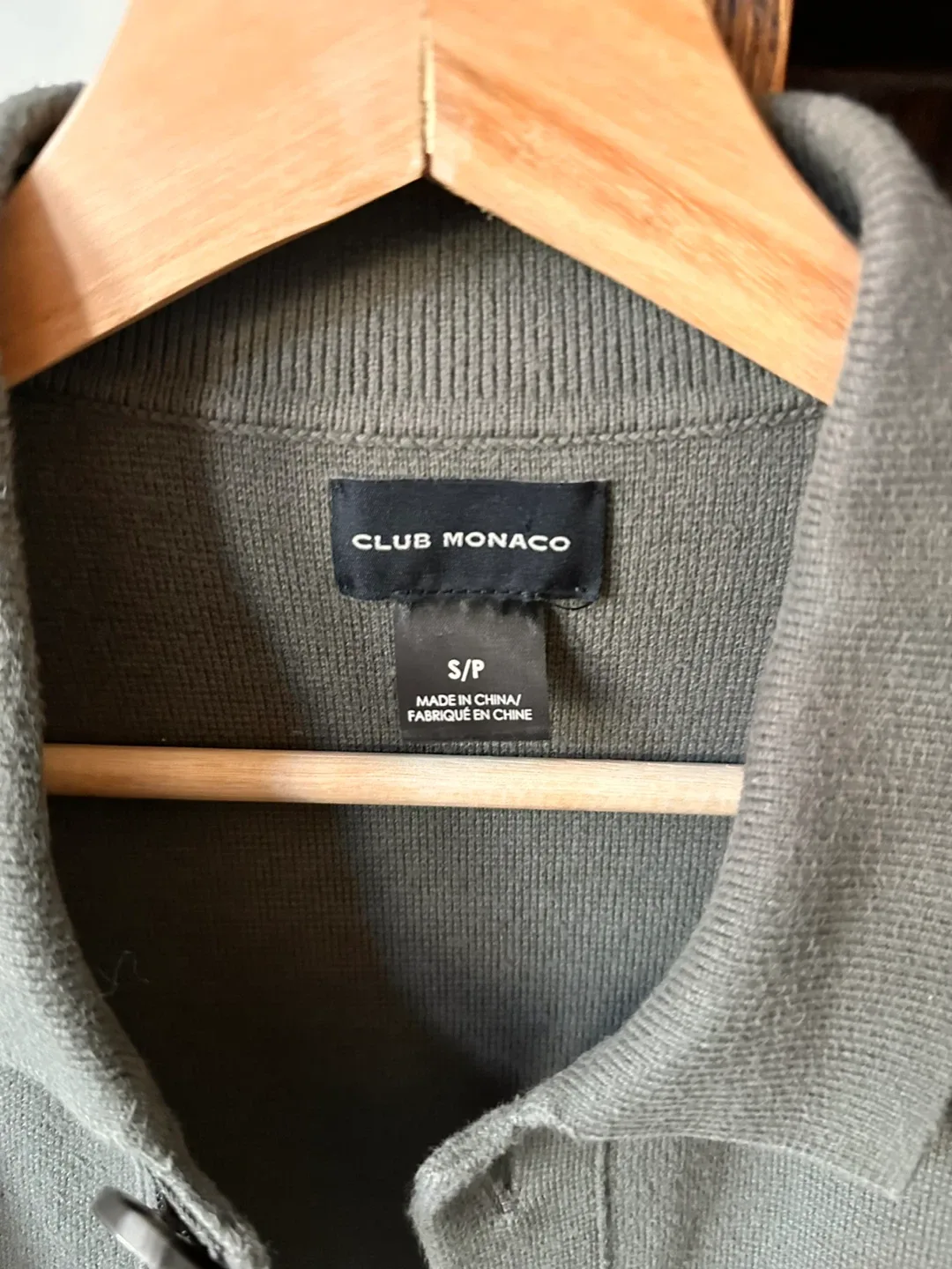 Club Monaco Olive Green Knit Jacket - Size S image indicator(3)