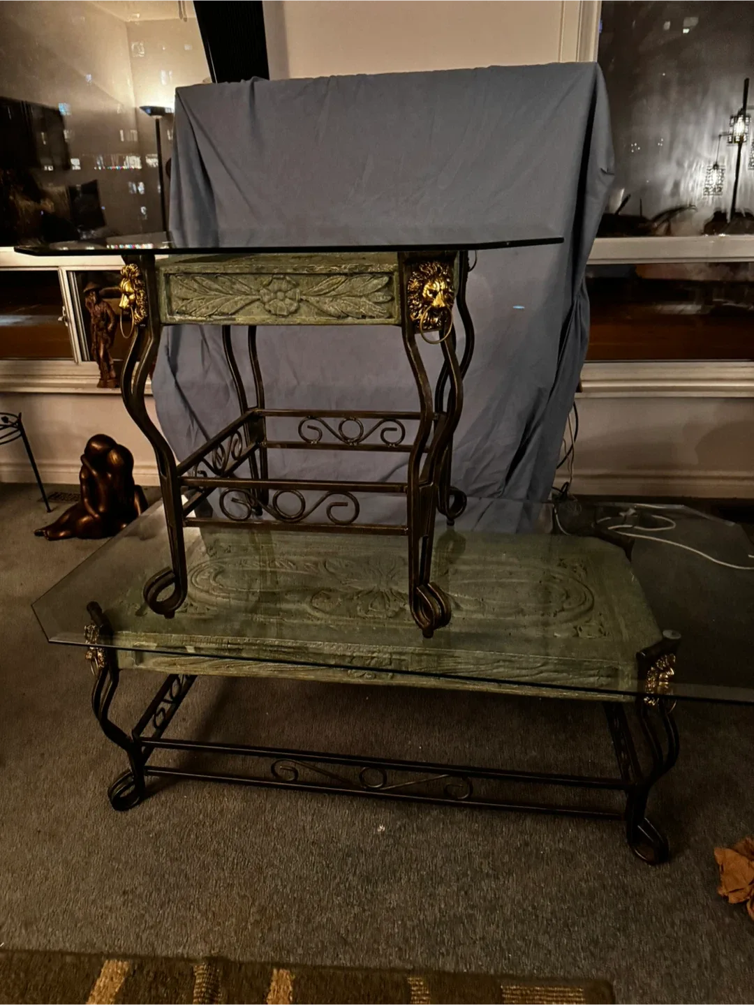 Glass Top Coffee Table and Side Table Set image indicator(2)