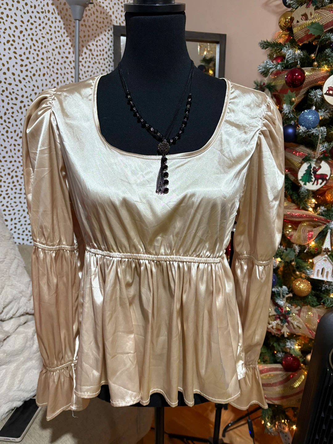 Vivid Champagne Blouse - Size L