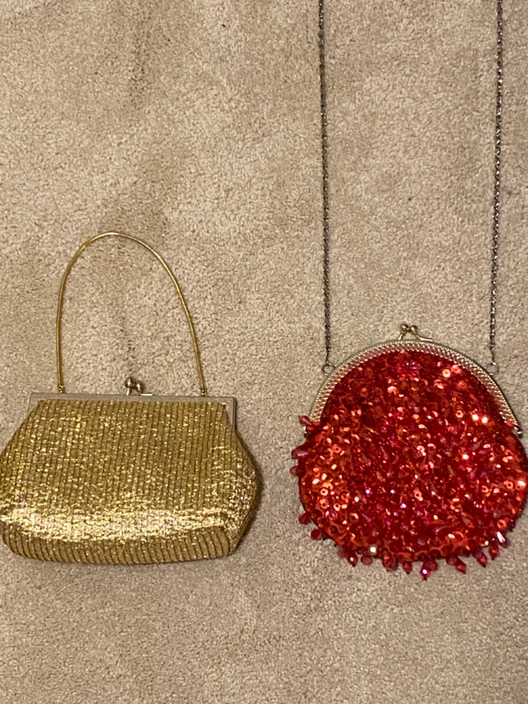 Set of 2 Red & Gold Clutch/Purses!