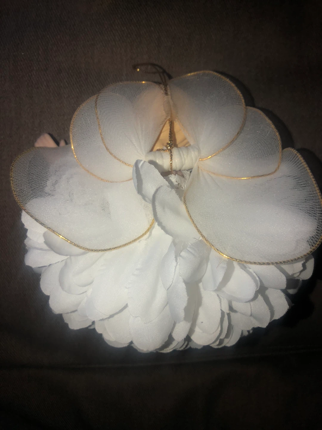 Angel Ornament with White Flower Dress - photo 4