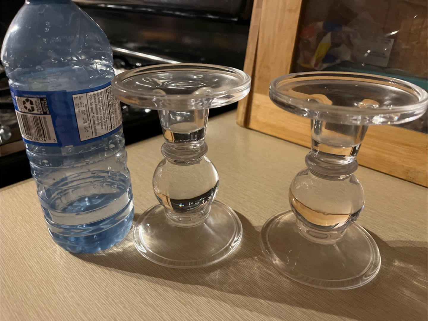 Clear Glass Candle Holders - Set of 2 - photo 3
