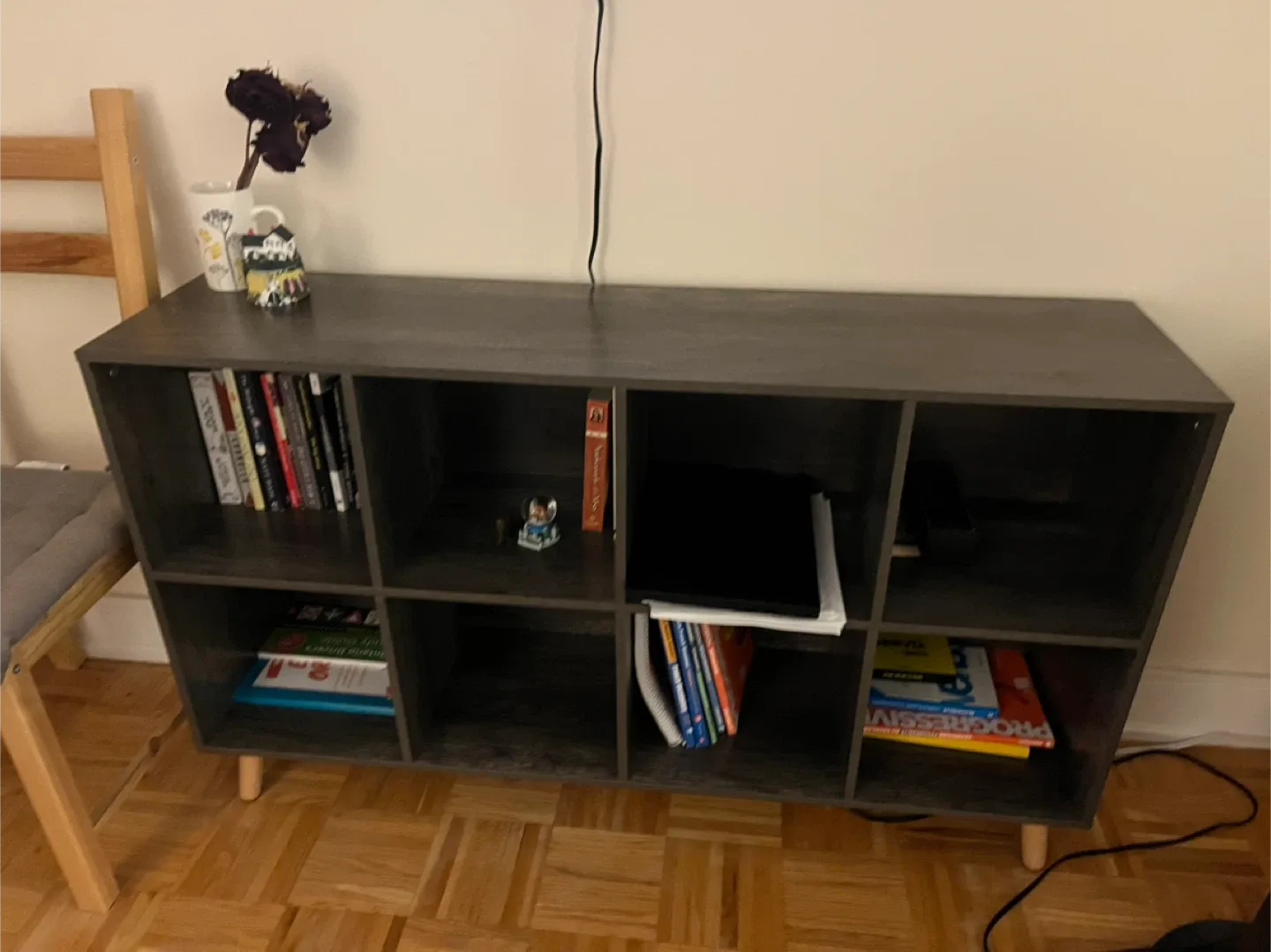 Flrrtentv 8-Cube Bookshelf - Grey Oak (47”)
