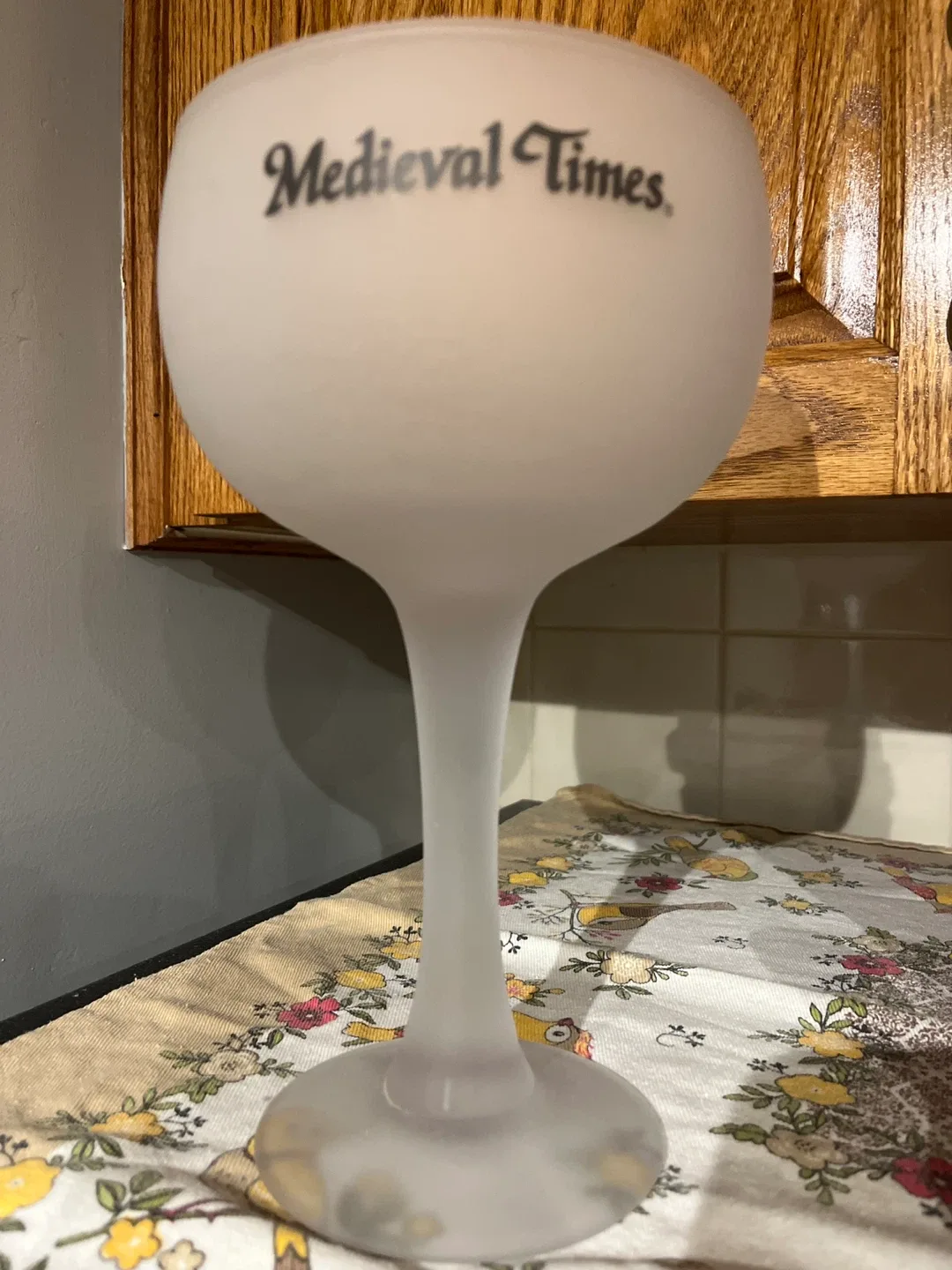 Medieval Times Frosted Glass Goblet