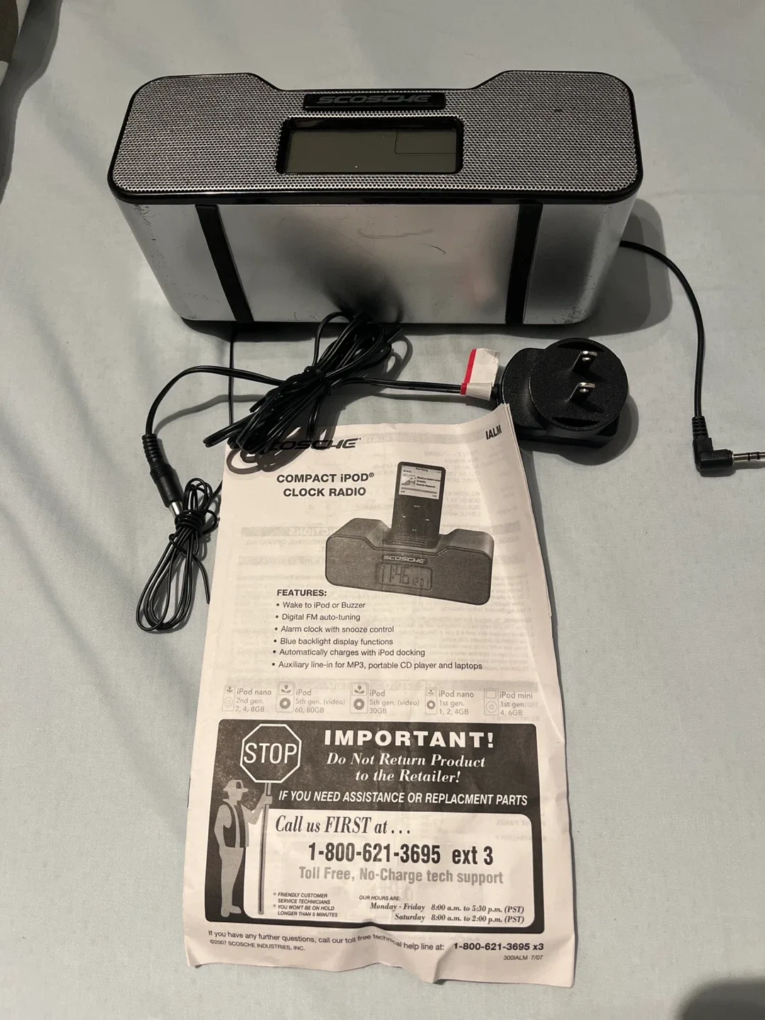 Scosche Compact iPod Clock Radio