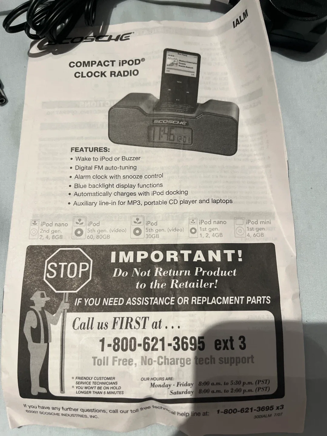 Scosche Compact iPod Clock Radio image indicator(4)